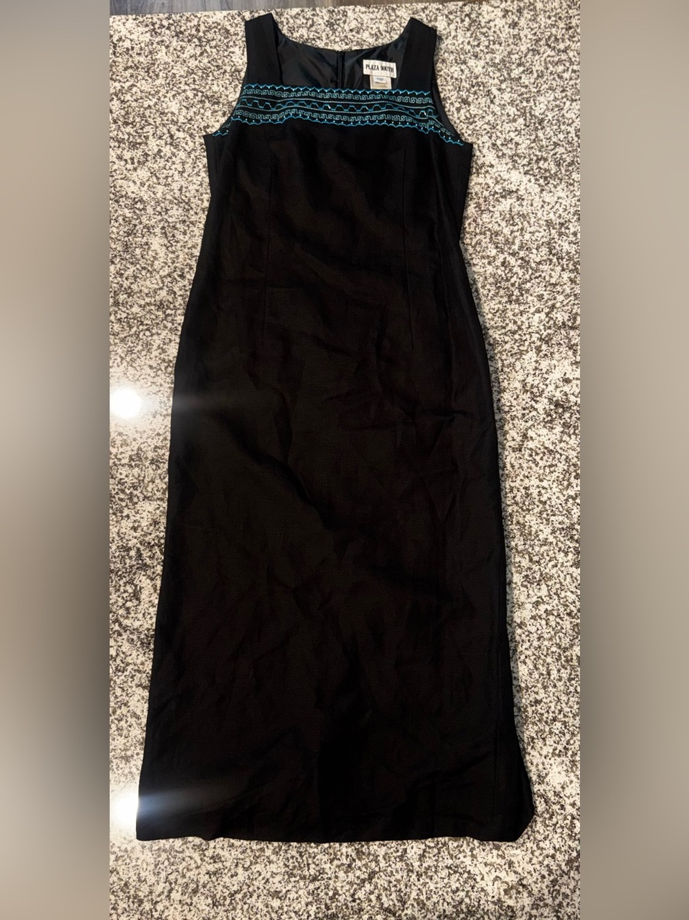 Vintage PLAZE SOUTH Linen Blend Black Dress